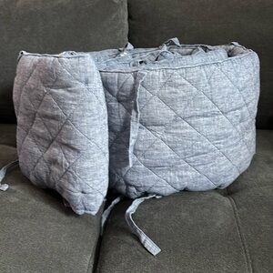 Pottery Barn Kids Belgian Linen Blue Crib Bumper